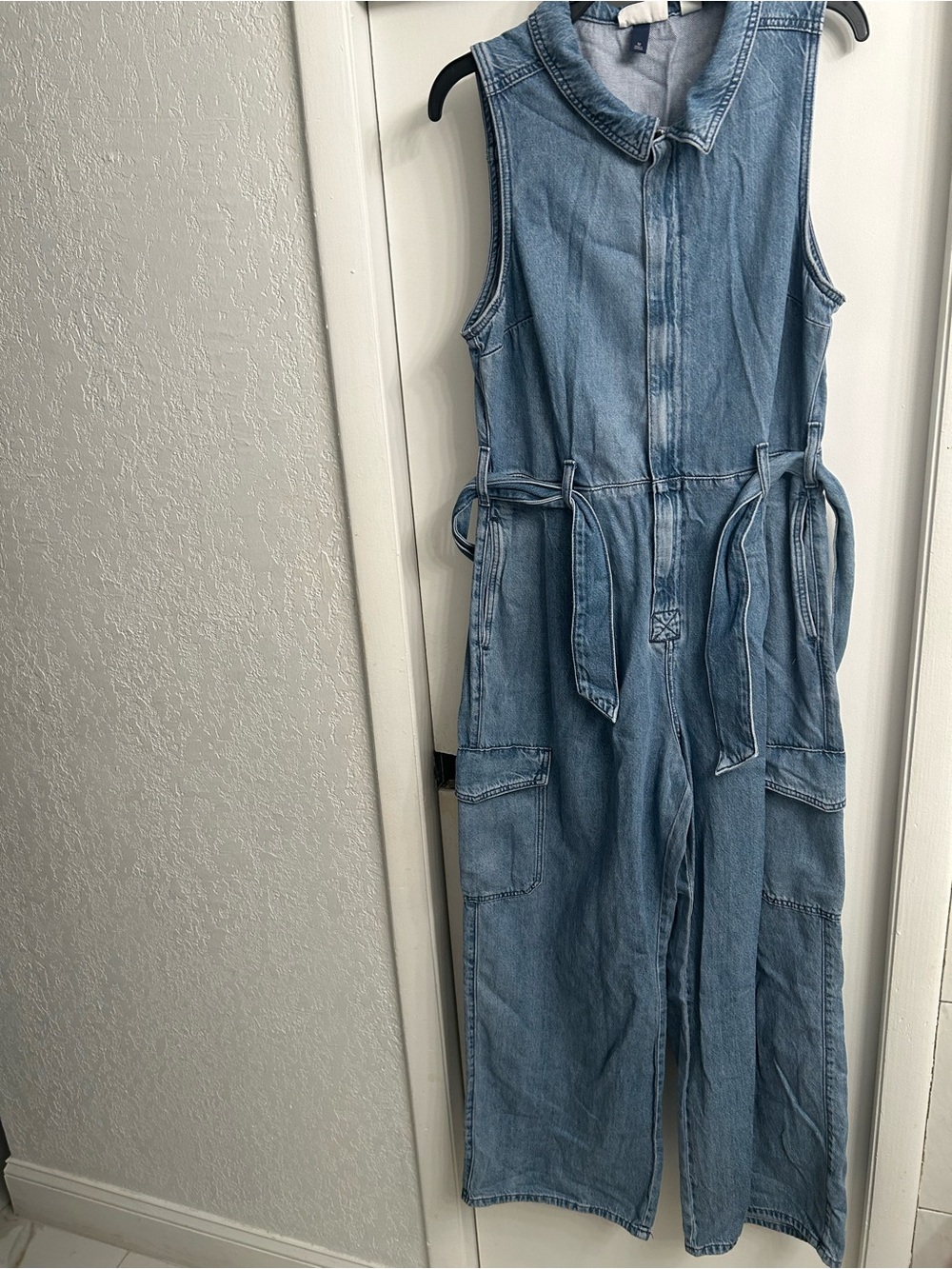 Universal Thread Light Blue Denim Sleeveless Jumpsuit